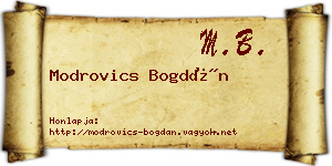 Modrovics Bogdán névjegykártya